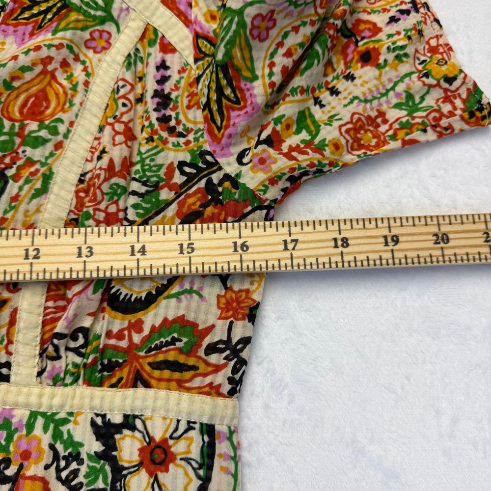 ba&sh Paisley Floral Maxi Dress Multicolor V-Neck Button Front Tiered Size M - Picture 3 of 10